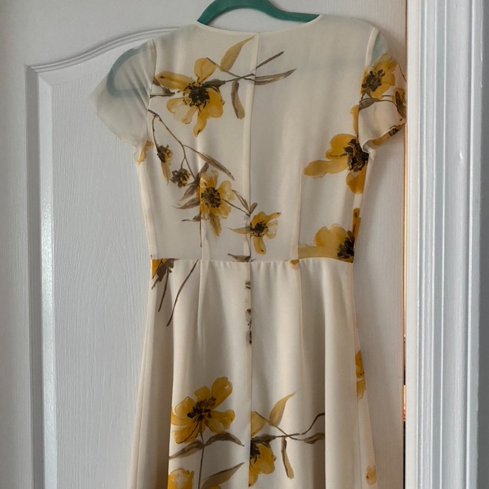 Aritzia Yellow and Cream Floral Mini Dress